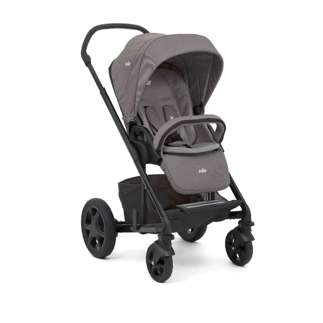 Carucior pentru copii multifunctional 3 in 1 Chrome Foggy Gray  (Carucior Chrome Foggy Gray + Landou / Portbebe Chrome Foggy Gray + scoica i-Snug Gray Flannel) - Joie - imagine 4